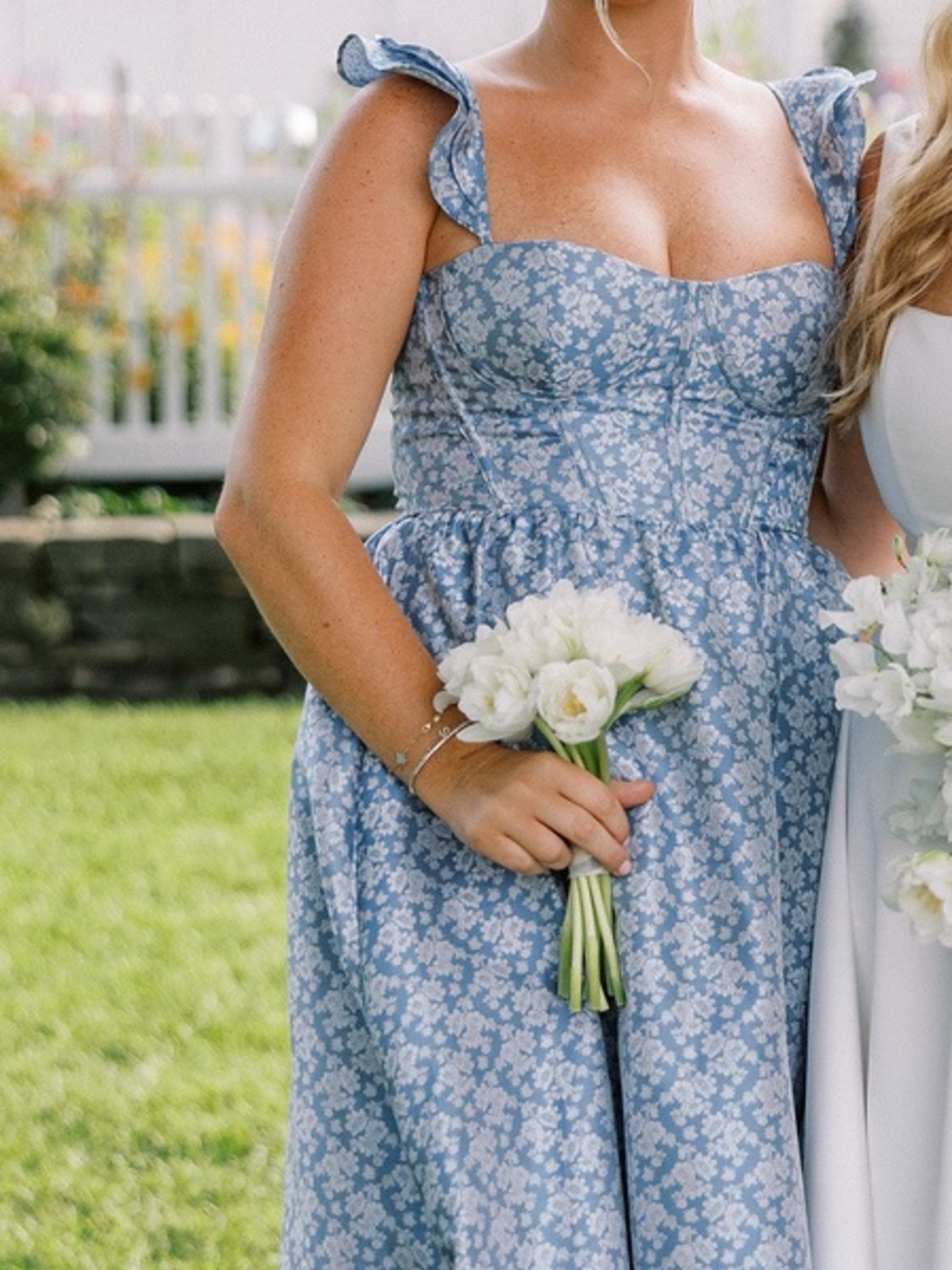 Dessy Collection Blue Floral Maxi Dress